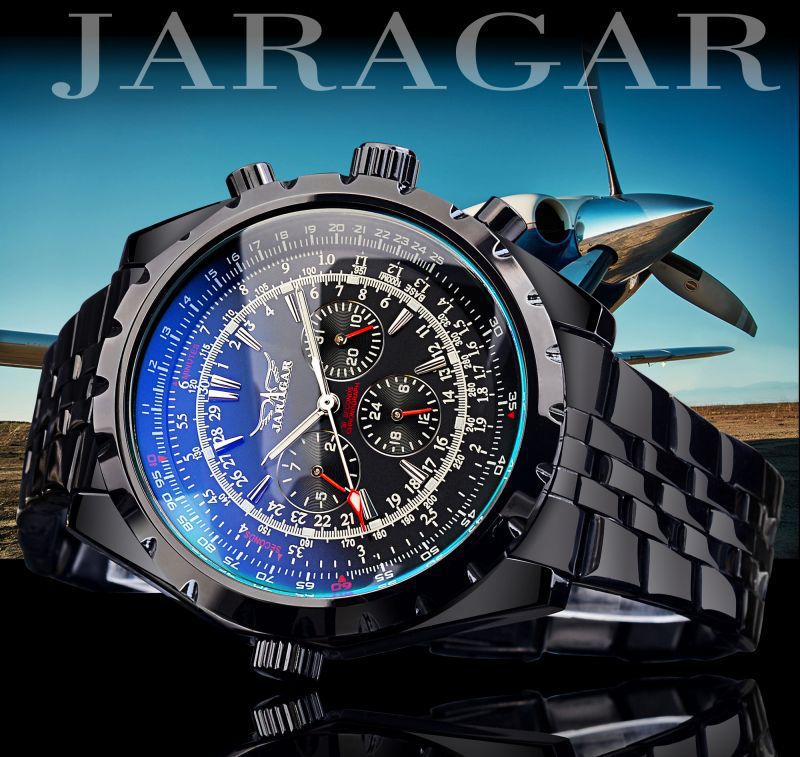 Men's Mechanical Watch With Stainless Steel Strap And Single Folding Buckle Featuring Round Dial And Tempered Glass Mirror