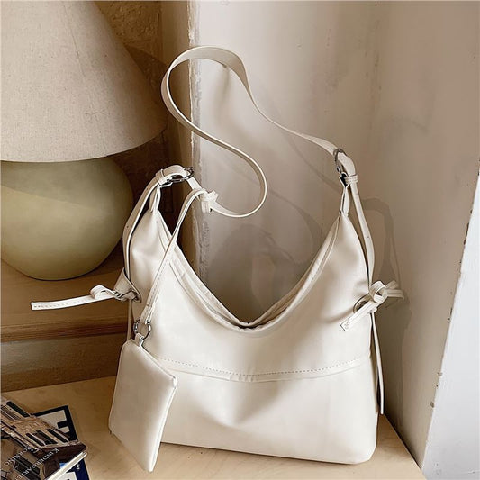 Solid Color Square PU Leather Crossbody Bag For Women With Sling Strap, Underarm Bag For Spring And Summer