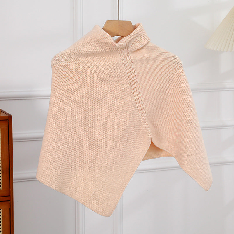 Solid Color Wool Shawl For Women In Beige, Perfect For Autumn And Winter