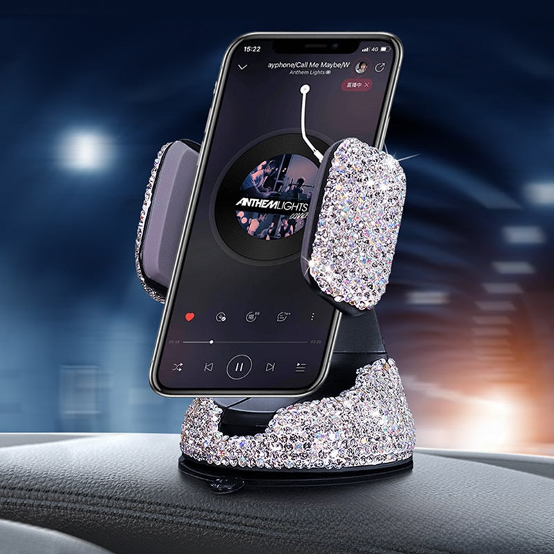 Car Phone Holder Made Of Durable Clay In White For Secure And Stylish Vehicle Use