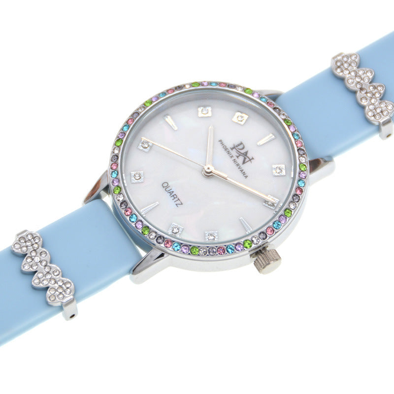Women’s Quartz Watch With Silica Gel Strap, Round Dial Featuring Tempered Glass And Pointer Display, Pin Buckle