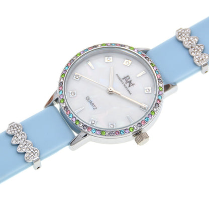 Women’s Quartz Watch With Silica Gel Strap, Round Dial Featuring Tempered Glass And Pointer Display, Pin Buckle