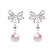 Manse Bowknot Pearl Earrings