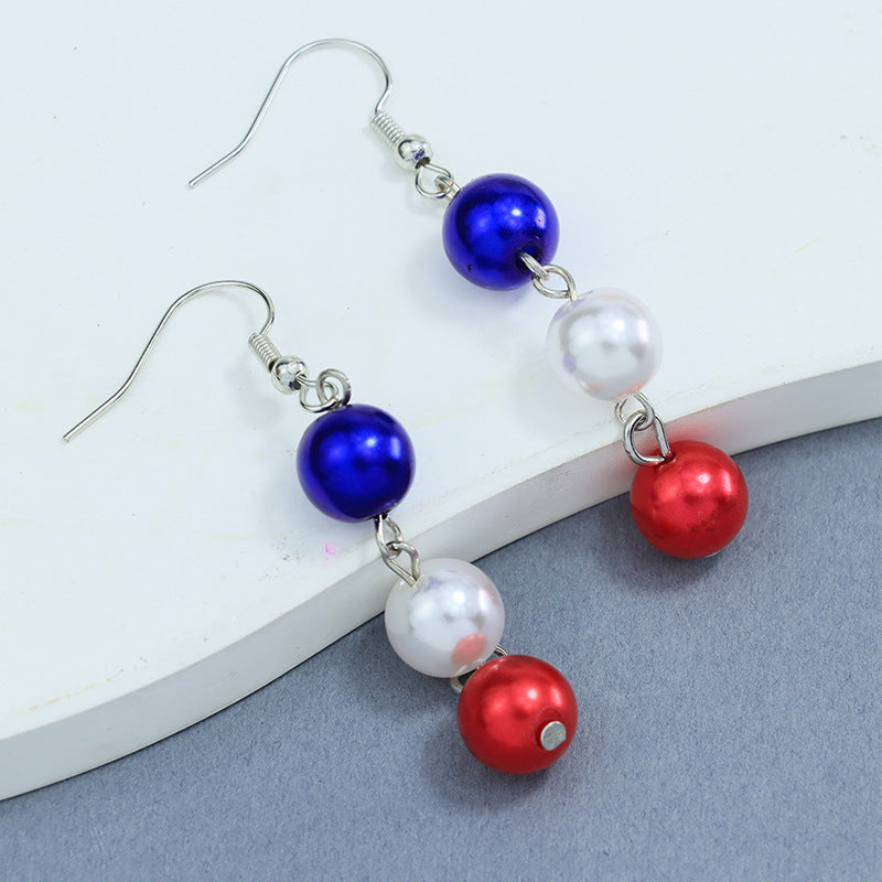 American Flag Drop Earrings For Women In Electroplated Zinc Alloy With 925 Sterling Silver Posts, Perfect For Independence Day