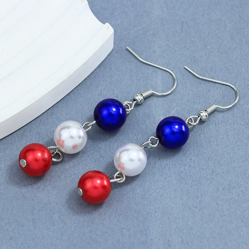 American Flag Drop Earrings For Women In Electroplated Zinc Alloy With 925 Sterling Silver Posts, Perfect For Independence Day