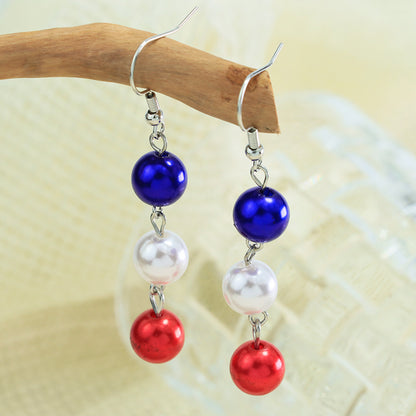 American Flag Drop Earrings For Women In Electroplated Zinc Alloy With 925 Sterling Silver Posts, Perfect For Independence Day