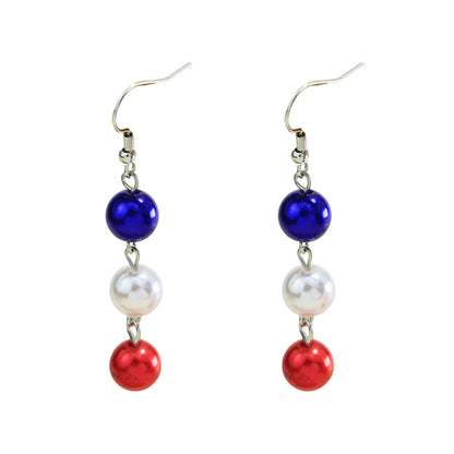 American Flag Drop Earrings For Women In Electroplated Zinc Alloy With 925 Sterling Silver Posts, Perfect For Independence Day