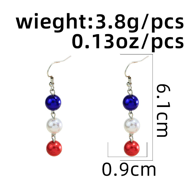 American Flag Drop Earrings For Women In Electroplated Zinc Alloy With 925 Sterling Silver Posts, Perfect For Independence Day