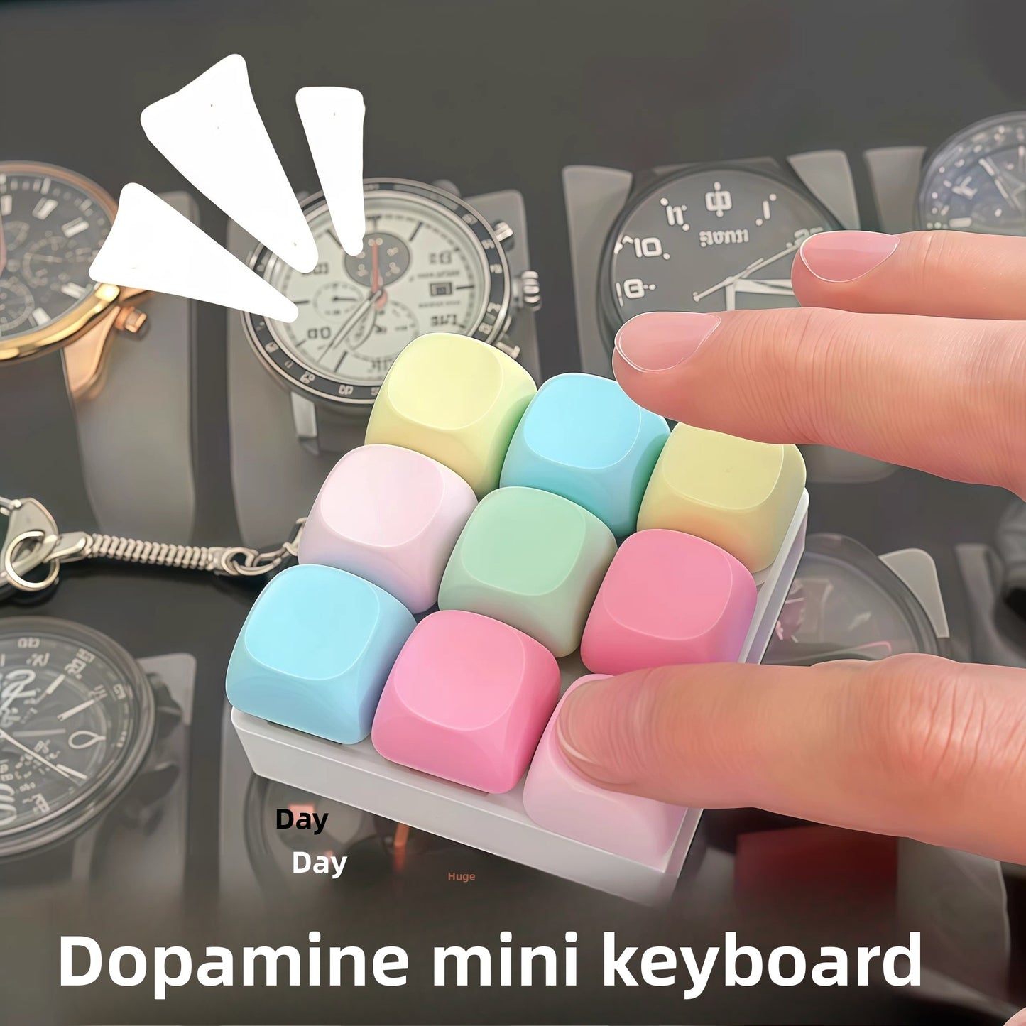 Key Pattern Fidget Toy Made Of Durable ABS Material In Natural Pink, Perfect Stress Relief Toy