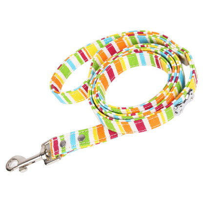 Rainbow Halloween Pet Collar In Durable Canvas, Suitable For All Seasons