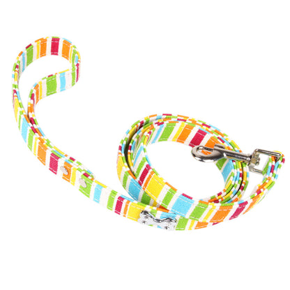 Rainbow Halloween Pet Collar In Durable Canvas, Suitable For All Seasons