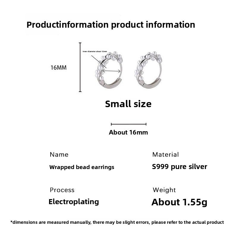 Silver Circle Earrings For Women In S999 Silver, Platinum Plated With Electroplated Finish