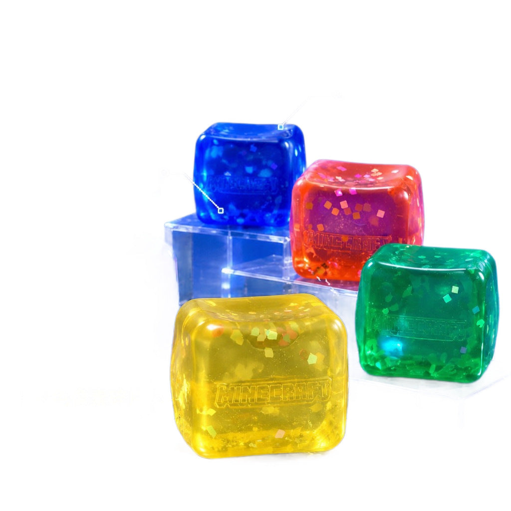 Geometric Squishy Toy Made Of Plastic With Sequins, Available In Yellow For Stress Relief