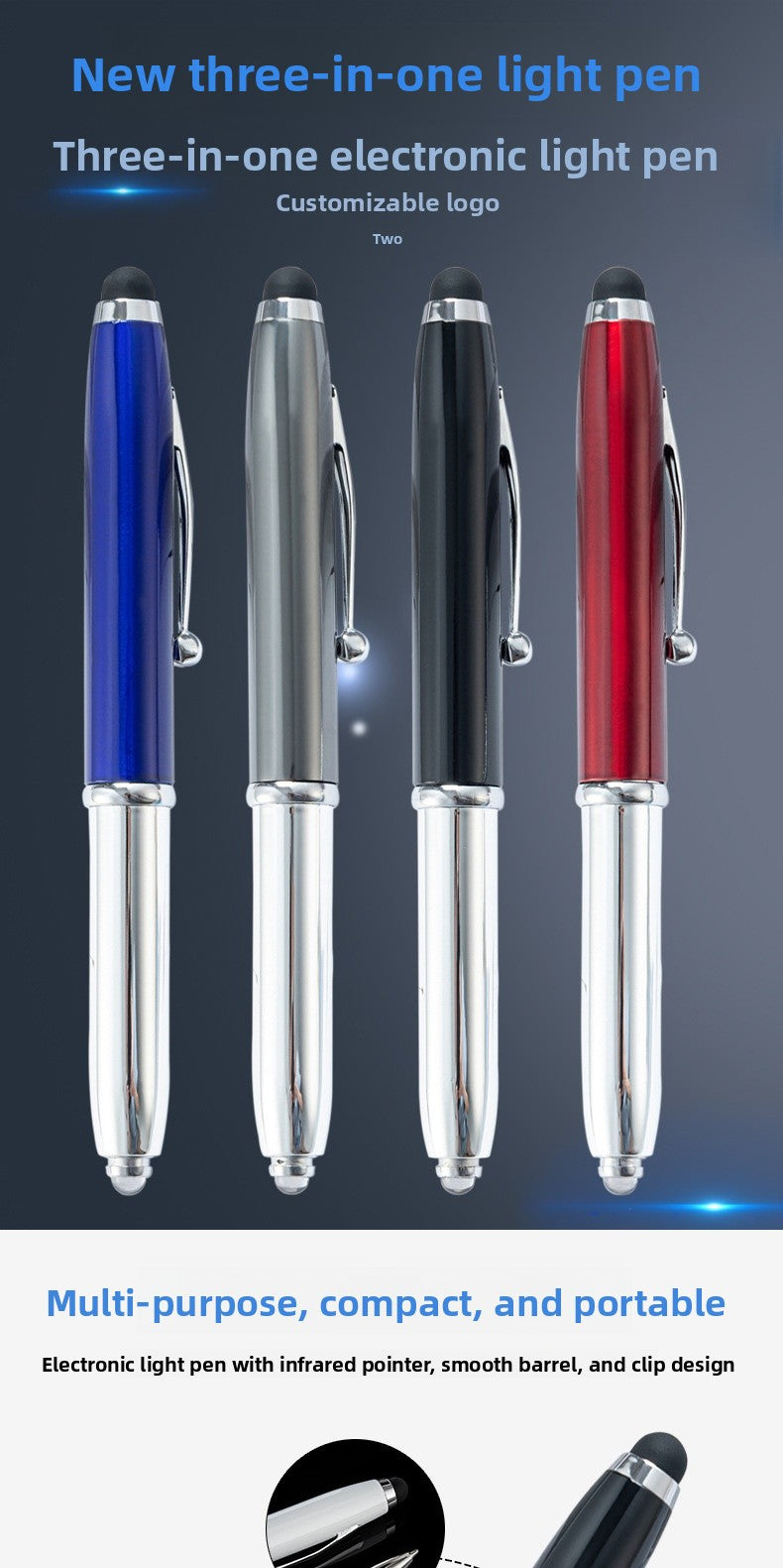 Solid Color Ballpoint Pen Featuring Smooth Writing And Comfortable Grip, Available In Classic Blue