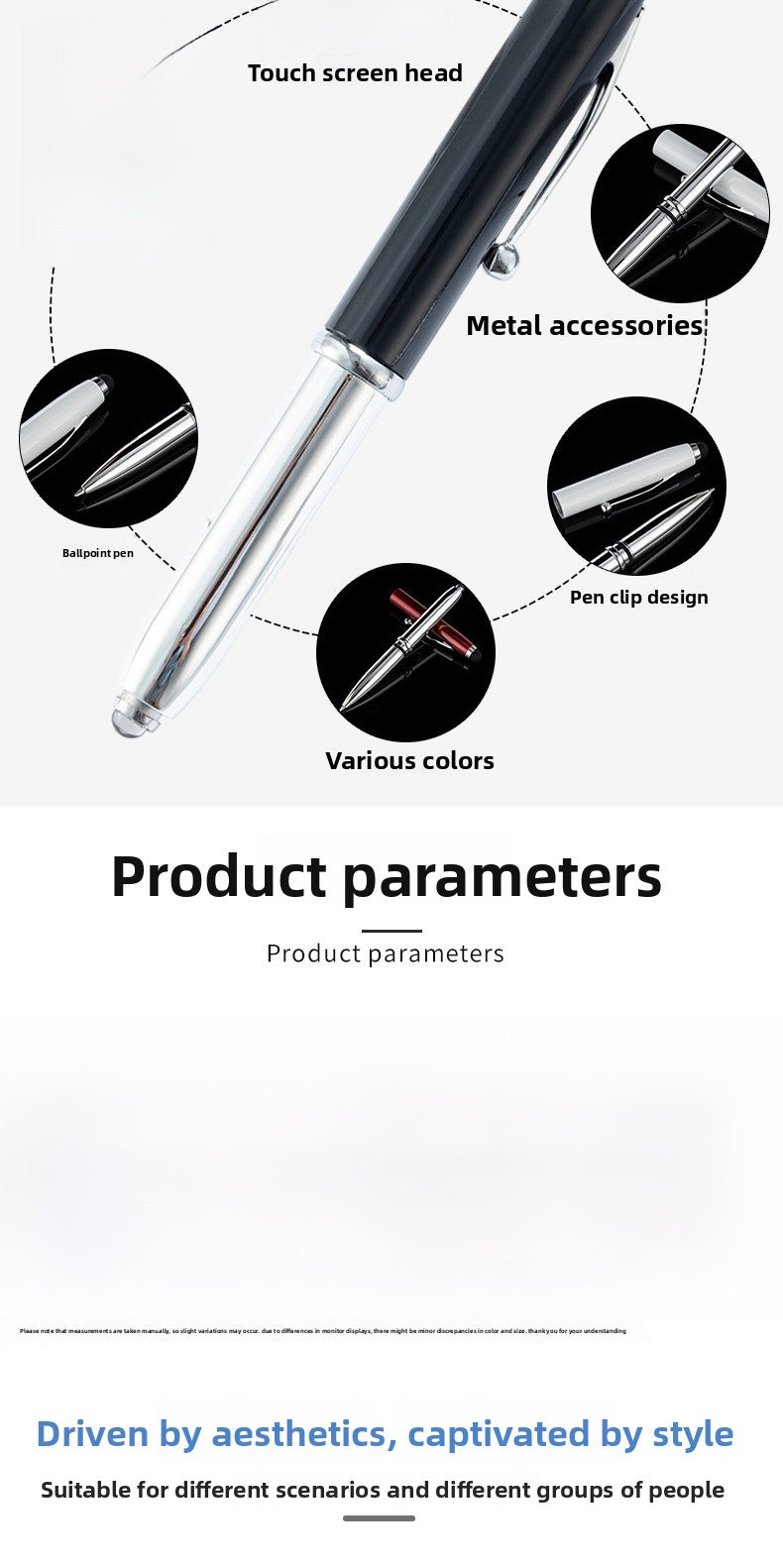 Solid Color Ballpoint Pen Featuring Smooth Writing And Comfortable Grip, Available In Classic Blue