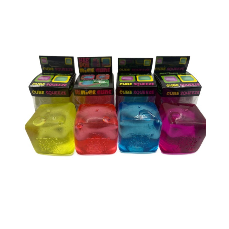 Ice Cube Squishy Toy Made Of Soft TPR Material, Transparent Stress Relief Toy