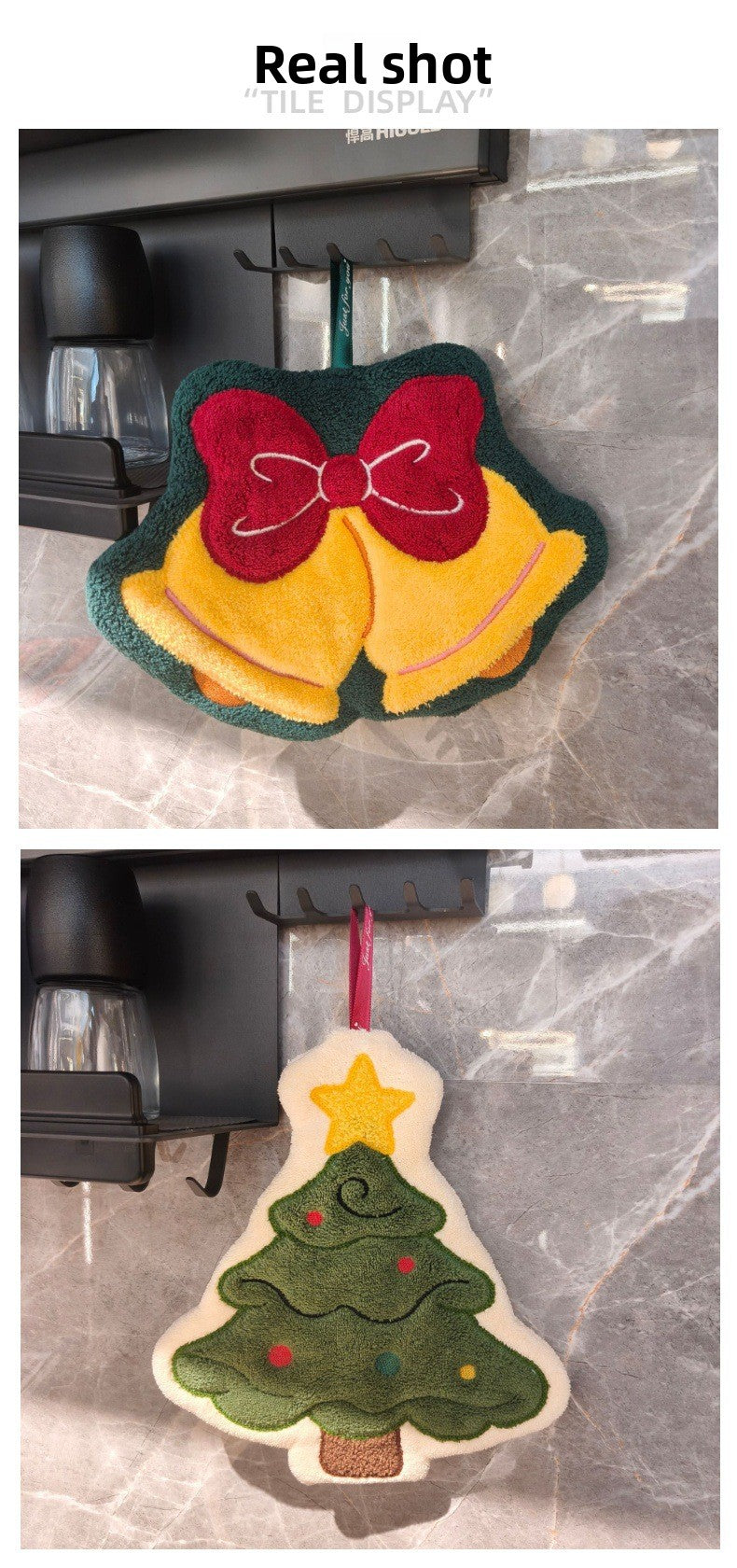 Christmas Coral Fleece Towels Featuring Santa Claus Pattern, Perfect For Holiday Hand Drying