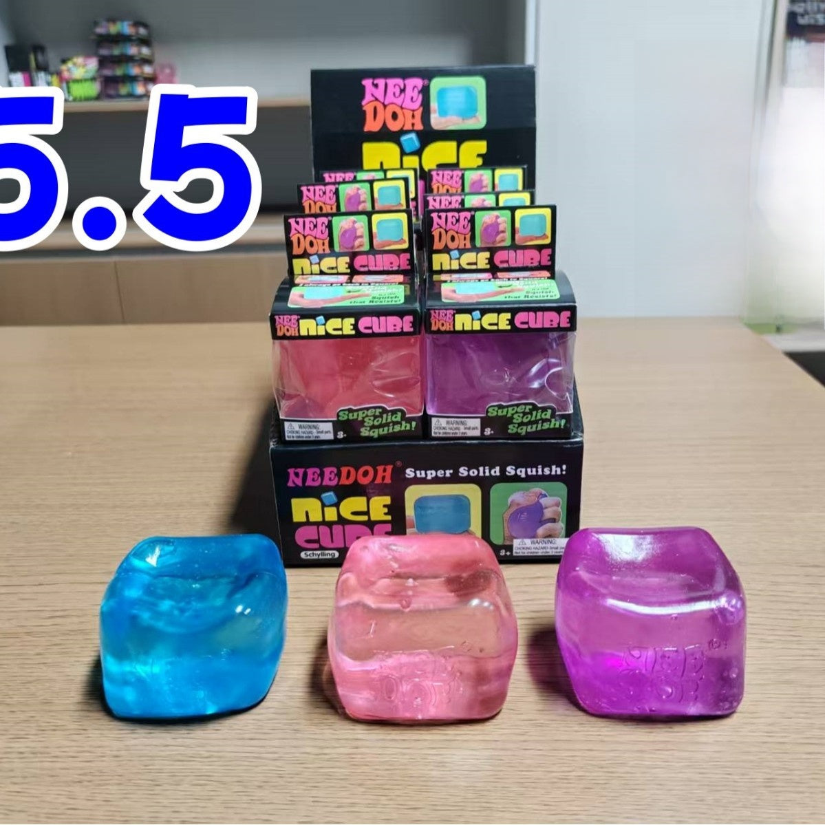 Ice Cube Squishy Toy Made Of Durable PVC, Colourful Stress Relief Toy For Relaxation