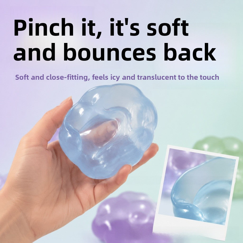 Handmade Transparent Coconut Squishy Toy Made Of Soft TPR Material For Stress Relief And Fun