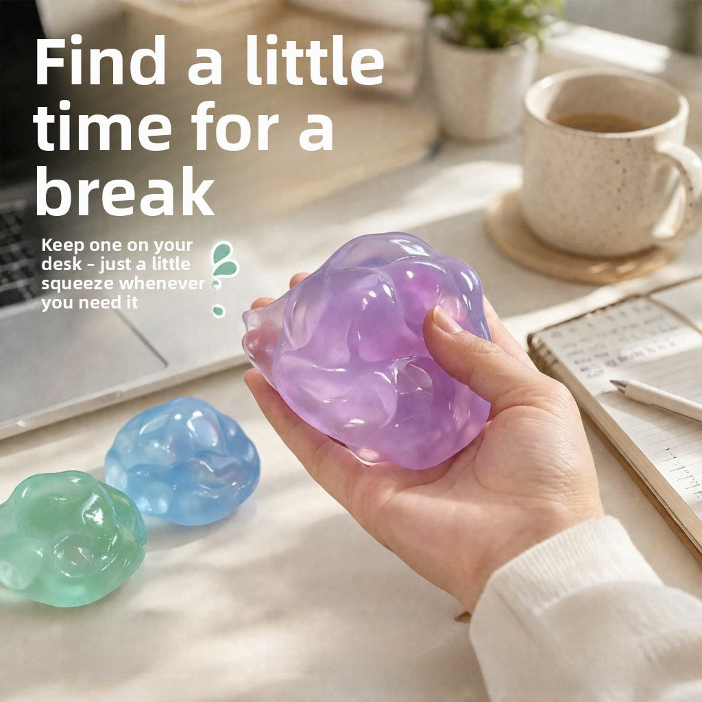 Handmade Transparent Coconut Squishy Toy Made Of Soft TPR Material For Stress Relief And Fun
