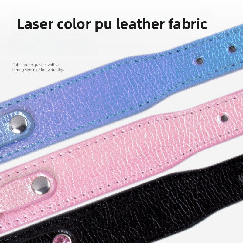 Birthday Bow Tie Pet Collar In PU Leather For All Seasons, Stylish And Comfortable Accessory