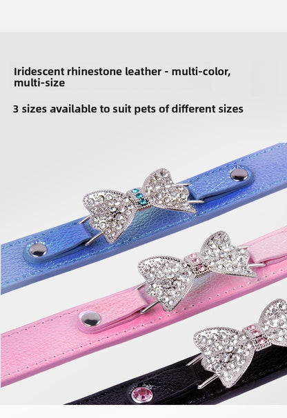 Birthday Bow Tie Pet Collar In PU Leather For All Seasons, Stylish And Comfortable Accessory