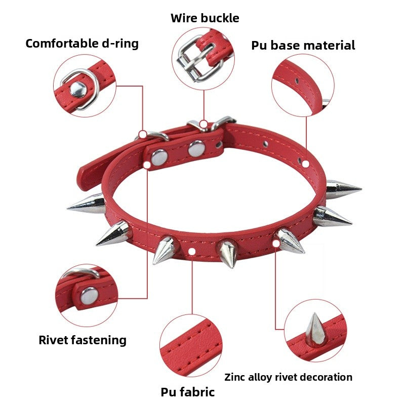 Solid Color PU Leather Pet Collar For All Seasons, Perfect For New Year Celebrations