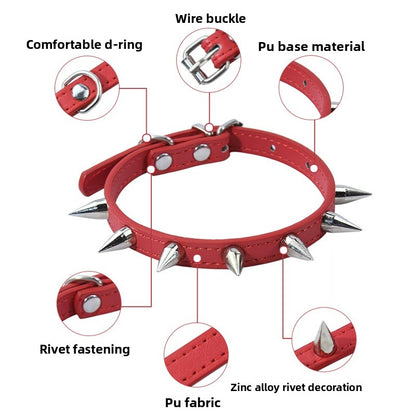 Solid Color PU Leather Pet Collar For All Seasons, Perfect For New Year Celebrations
