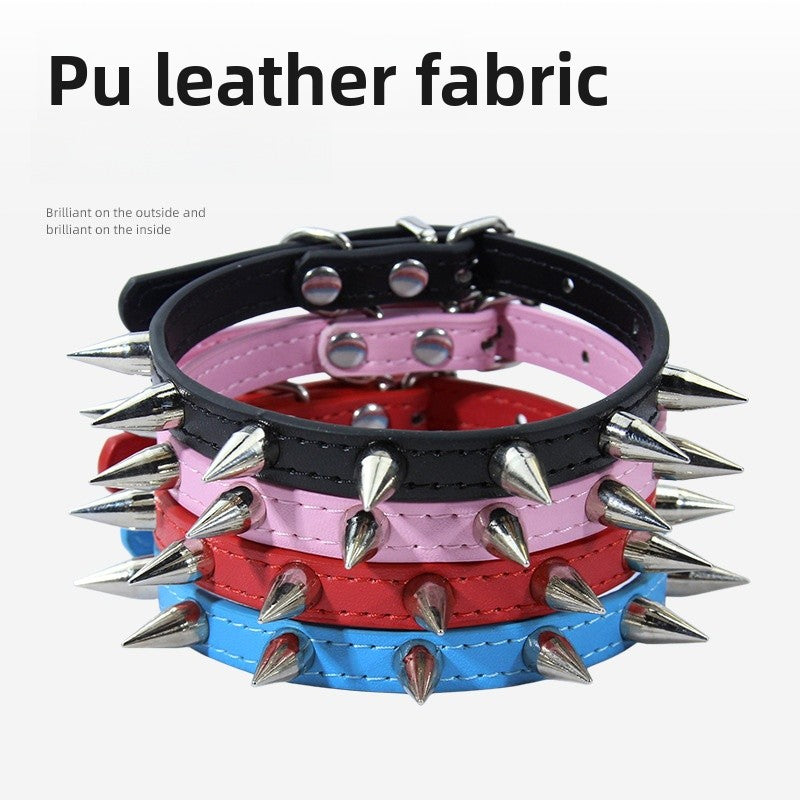 Solid Color PU Leather Pet Collar For All Seasons, Perfect For New Year Celebrations