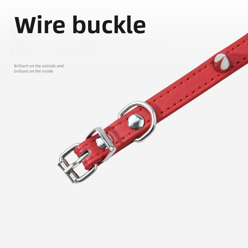 Solid Color PU Leather Pet Collar For All Seasons, Perfect For New Year Celebrations