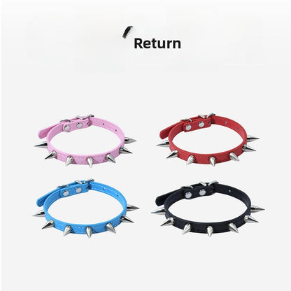 Solid Color PU Leather Pet Collar For All Seasons, Perfect For New Year Celebrations
