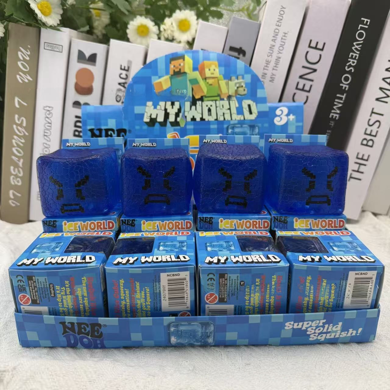 Rubik's Cube Squishy Toy Made Of Soft TPR Material In Blue, Perfect Stress Relief Toy