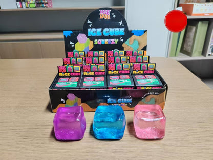 Ice Cube Squishy Toy Made Of Durable PVC, Colourful Stress Relief Toy For Relaxation