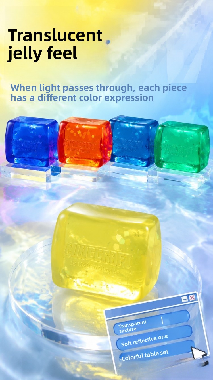 Geometric Squishy Toy Made Of Plastic With Sequins, Available In Yellow For Stress Relief