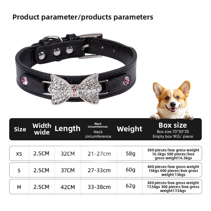 Birthday Bow Tie Pet Collar In PU Leather For All Seasons, Stylish And Comfortable Accessory