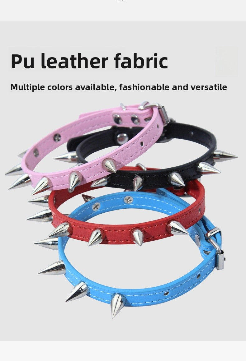 Solid Color PU Leather Pet Collar For All Seasons, Perfect For New Year Celebrations