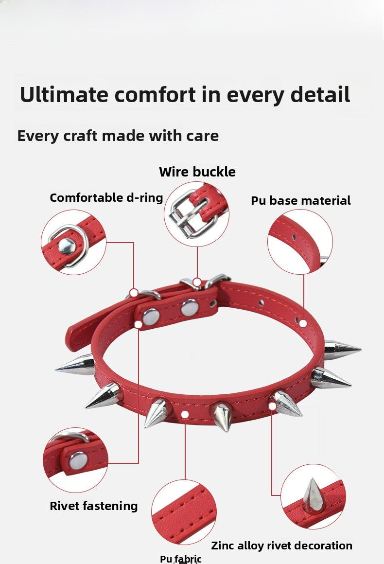 Solid Color PU Leather Pet Collar For All Seasons, Perfect For New Year Celebrations