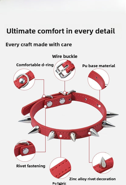 Solid Color PU Leather Pet Collar For All Seasons, Perfect For New Year Celebrations
