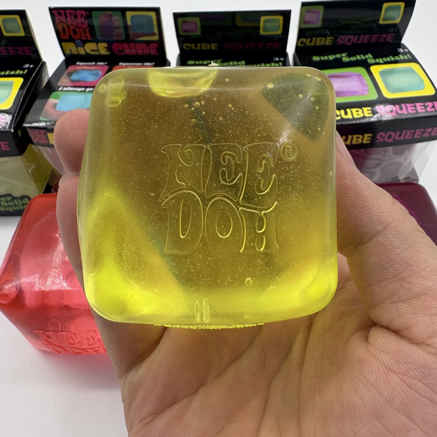 Ice Cube Squishy Toy Made Of Soft TPR Material, Transparent Stress Relief Toy