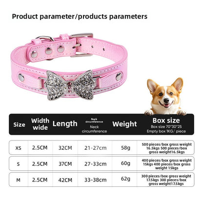 Birthday Bow Tie Pet Collar In PU Leather For All Seasons, Stylish And Comfortable Accessory