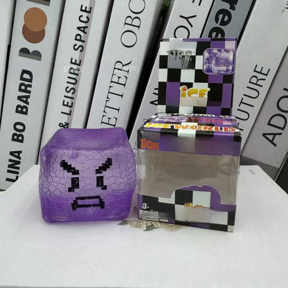 Rubik's Cube Squishy Toy Made Of Soft TPR Material In Blue, Perfect Stress Relief Toy