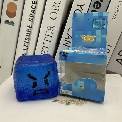 Rubik's Cube Squishy Toy Made Of Soft TPR Material In Blue, Perfect Stress Relief Toy