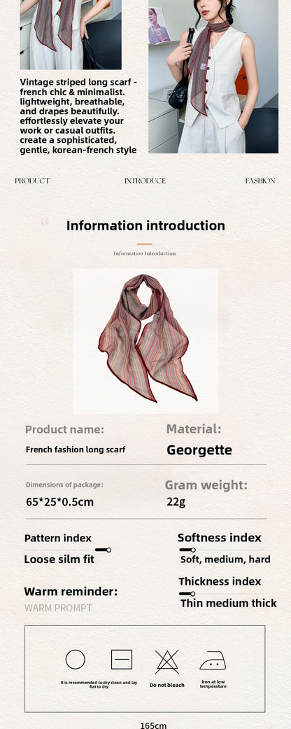 French Style Plaid Silk Scarf For Women In Multicolor Polyester, Perfect For Spring