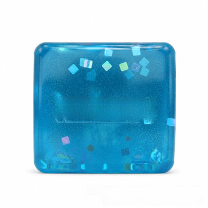 Geometric Squishy Toy Made Of Plastic With Sequins, Available In Yellow For Stress Relief