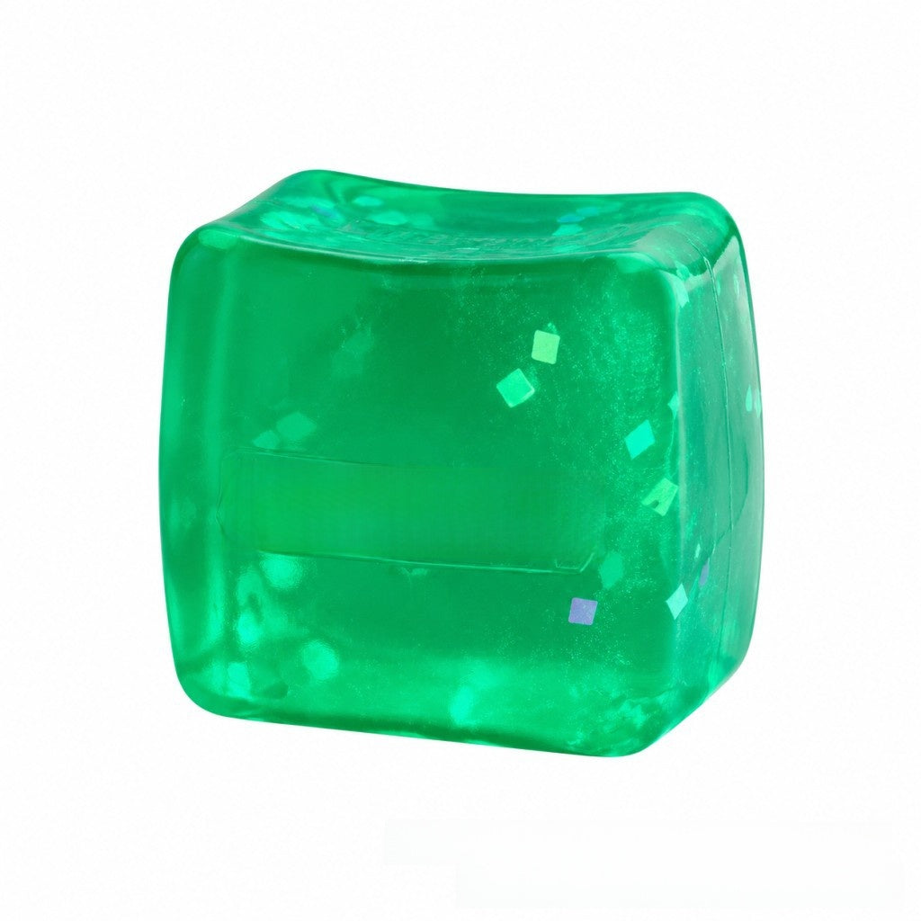 Geometric Squishy Toy Made Of Plastic With Sequins, Available In Yellow For Stress Relief