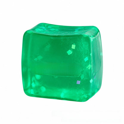 Geometric Squishy Toy Made Of Plastic With Sequins, Available In Yellow For Stress Relief