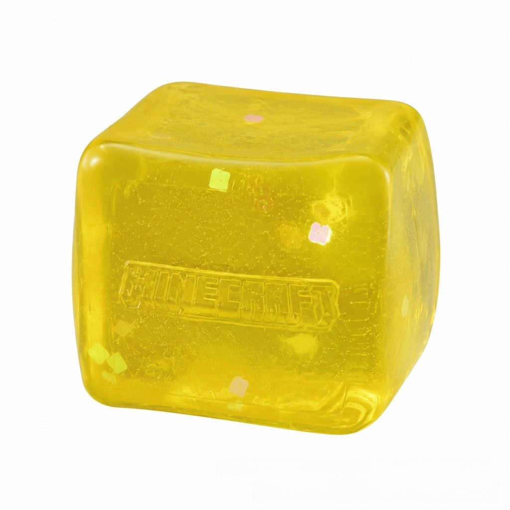 Geometric Squishy Toy Made Of Plastic With Sequins, Available In Yellow For Stress Relief