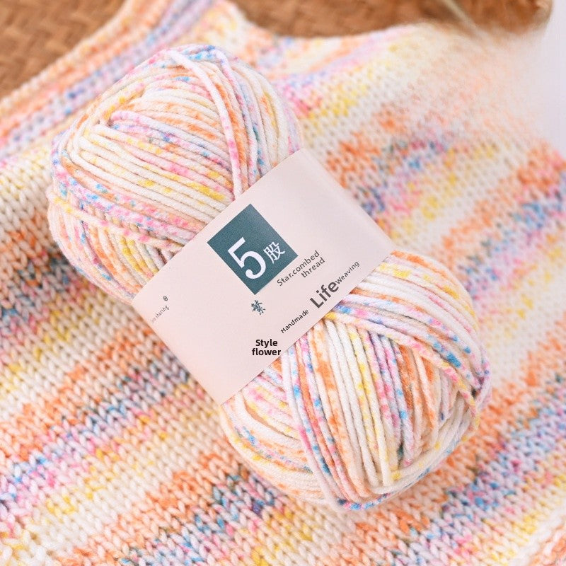 Handmade Kid's Cotton Scarf With Spot Pin, Featuring Knitting Craft
