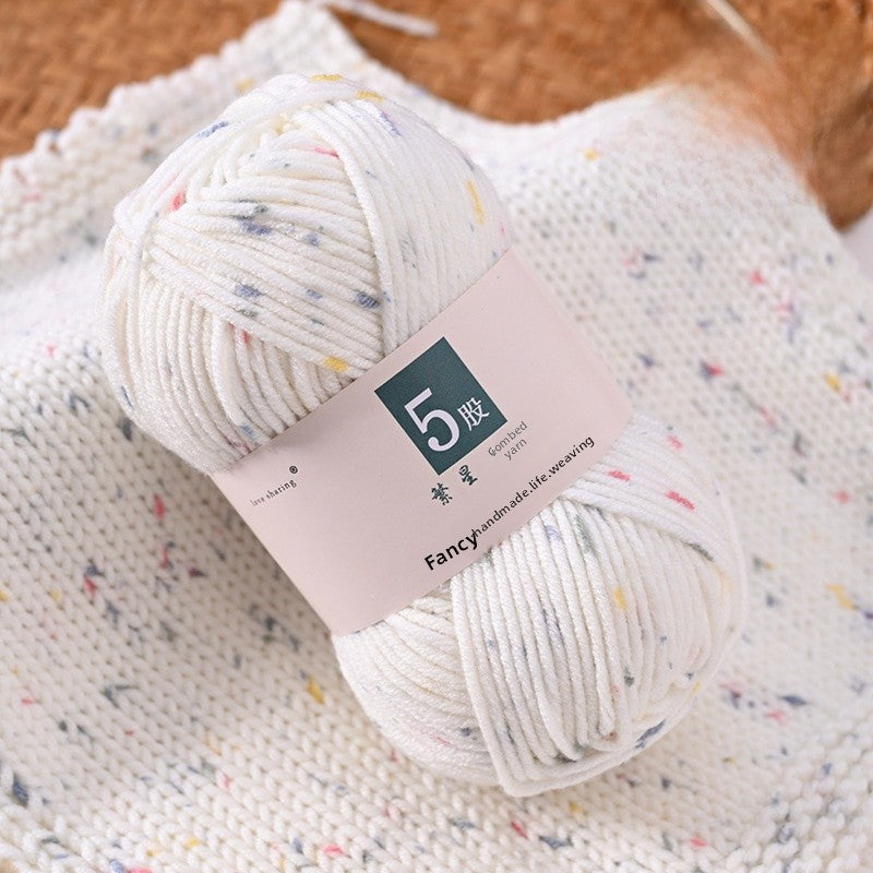 Handmade Kid's Cotton Scarf With Spot Pin, Featuring Knitting Craft