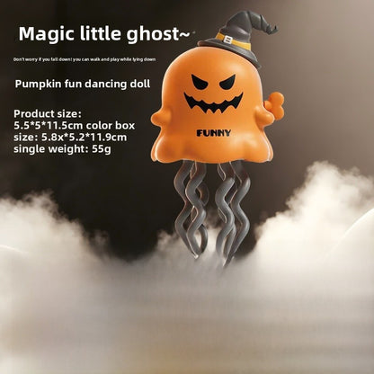 Halloween Pumpkin Clockwork Toy For Children Unisex, Made Of Durable Orange Plastic